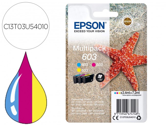 multipack 3 colores epson 603 amarillo