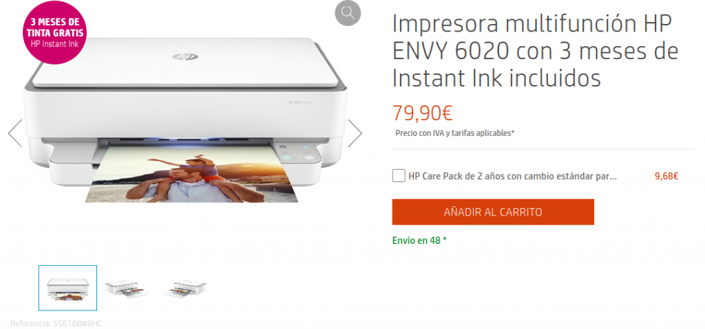 Precio Impresora multifunción HP ENVY 6020