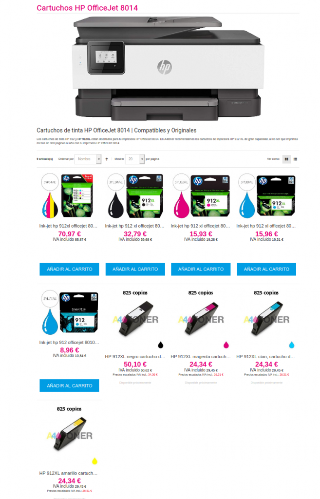 hp officejet 8014 cartuchos