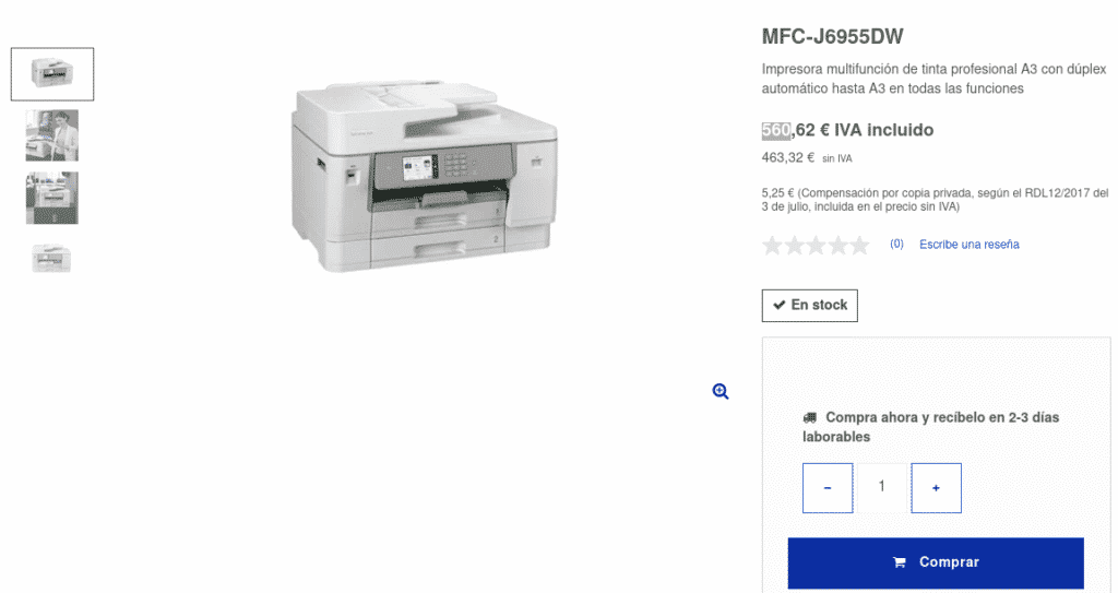 Precio Impresora Multifunción Tinta MFC-J6955DW, Brother