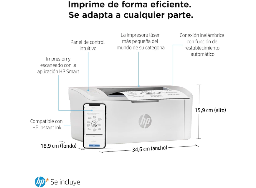 Impresora HP M111w Laser Monocromatica Wifi 20ppm