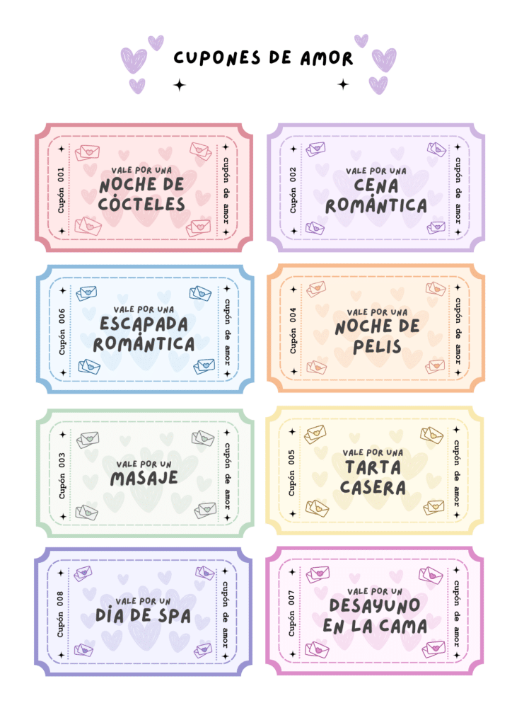 san valentin Cupones de amor