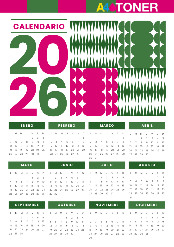 Calendarios: Descarga, Imprime y Organiza 6 Copia de Copia de Documento A4 Calendario 2026 Anual Multicolor 1
