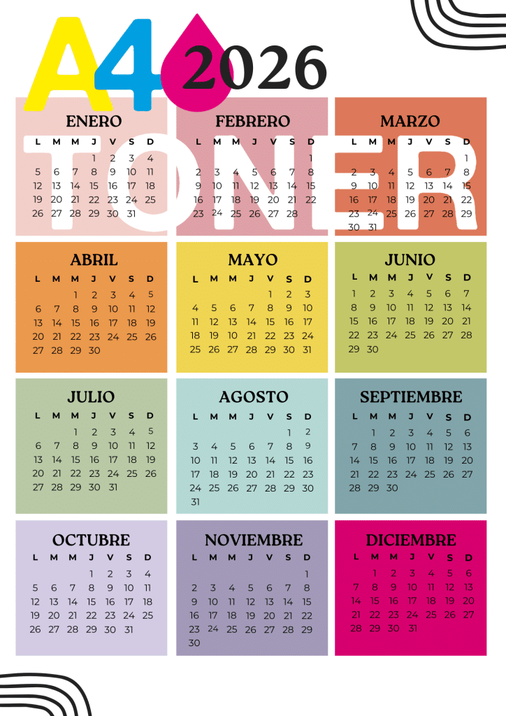 Documento A4 Calendario 2026 Anual Multicolor 1