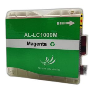 Recambio de tinta magenta Premium Brother LC1000M. Rendimiento profesional contrastado para optimizar el coste de tu oficina.