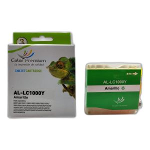  Cartucho profesional amarillo Brother LC1000Y (LC-1000) ColorPremium en A4Toner. Colores luminosos y contraste impecable para dossieres de empresa.
