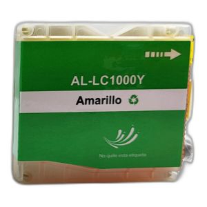 Recambio de tinta amarilla Premium Brother LC1000Y alta capacidad. Rendimiento certificado para mantener la productividad en tu departamento.

