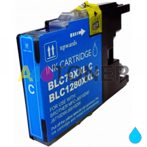  Cartucho de tinta alternativo LC1280XLC cyan,  compatible con cartucho de tinta original brother LC1280XLCBP CYAN
