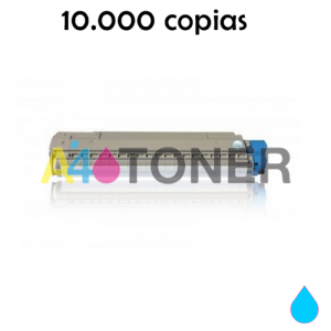 OKI MC-860 cyan, compatible al toner original OKI 44059211