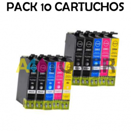 Pack 10 cartuchos de tinta Epson 29XL T2991 T2992 T2993 T2994 compatible  con Epson