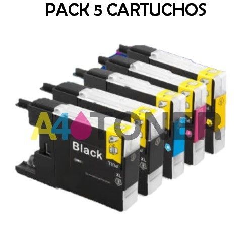 ▷ Comprar Pack 5 LC3211 LC-3211 LC3213 LC-3213 compatible con el cartucho  de tinta original Brother LC 3211 / LC 3213 - A4toner ❤️