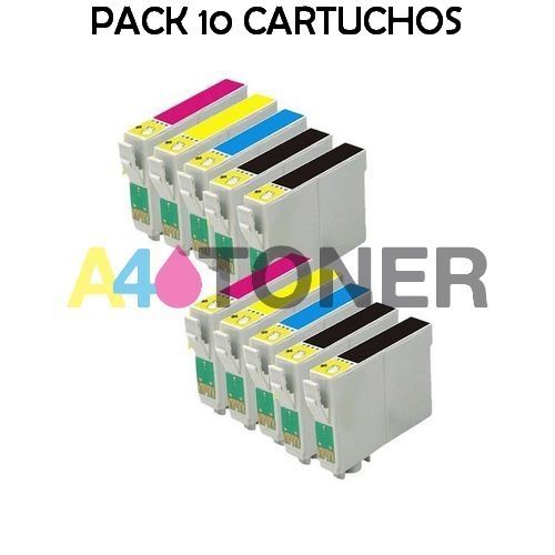 ▷ Comprar Pack 10 cartuchos de tinta T0715 T0711 T0712 T0713 T0714  compatible guepardo o leopardo - A4toner ❤️