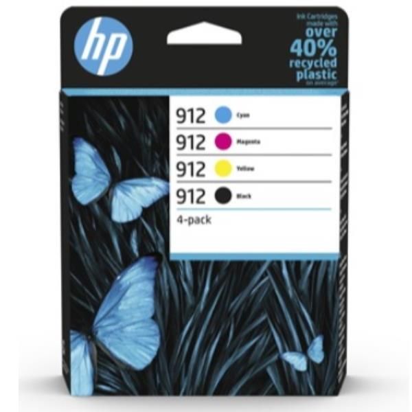 Cartuchos De Tinta Remanufacturados Para HP 912XL – 4 Unidades (Negro, Cian, Magenta, Amarillo) | Compatibles Con OfficeJet 8012, 8014, 8015, 8017